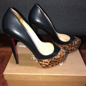 Christian Louboutin Maggie 140 Pony Leopard Pumps